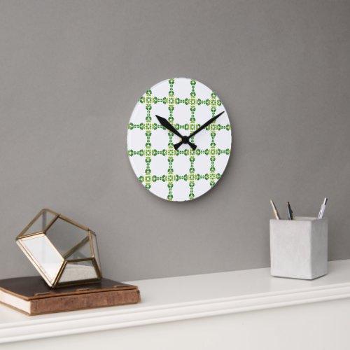 Leaf Pattern Pattern Of Leaves Green Leaves Round Clock