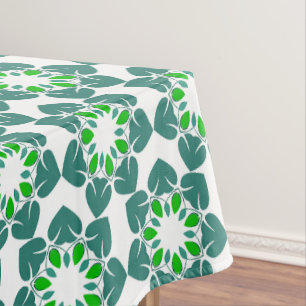 Leaf Pattern, Pattern Of Leaves, Green Leaves Tablecloth