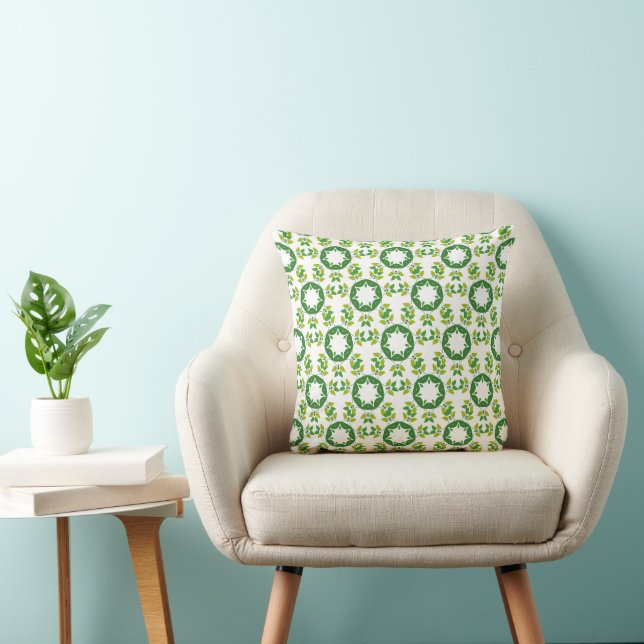 Leaf Pattern, Pattern Of Leaves, Green Leaves Throw Pillow (Chair)