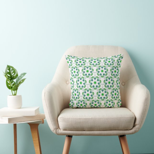 Leaf Pattern, Pattern Of Leaves, Green Leaves Throw Pillow (Chair)