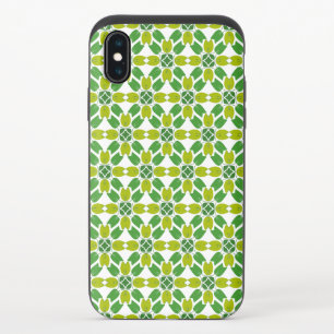 Leaf Pattern, Pattern Of Leaves, Green Leaves iPhone XS Slider Case
