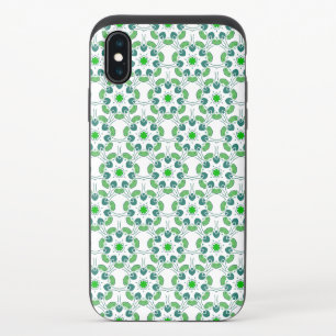 Leaf Pattern, Pattern Of Leaves, Green Leaves iPhone XS Slider Case