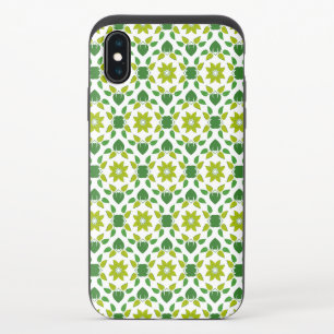 Leaf Pattern, Pattern Of Leaves, Green Leaves iPhone XS Slider Case