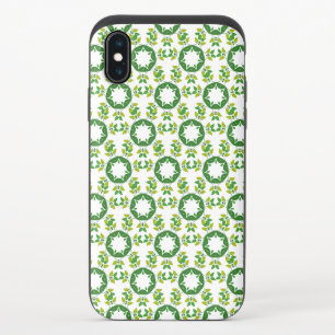 Leaf Pattern, Pattern Of Leaves, Green Leaves iPhone XS Slider Case