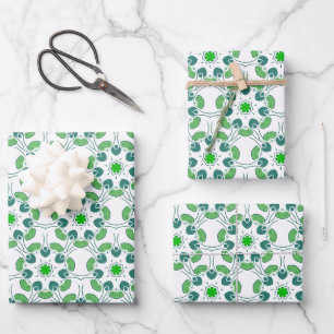 Leaf Pattern, Pattern Of Leaves, Green Leaves Wrapping Paper Sheets