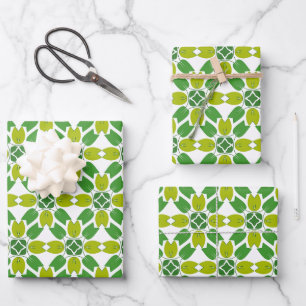 Leaf Pattern, Pattern Of Leaves, Green Leaves Wrapping Paper Sheets