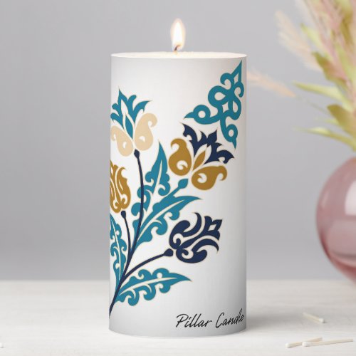 Leaf Pattern Pillar Candle