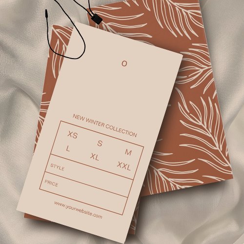 Leaf Pattern Product Price Logo Hang Tag Card