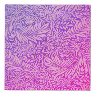 Leaf Pattern Purple Pink William Morris Boho Faux Canvas Print