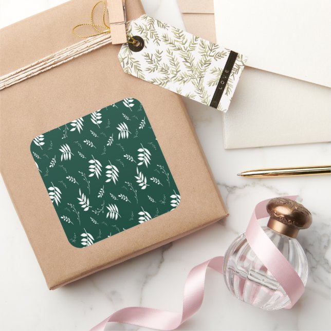 leaf pattern square sticker (Gifting)