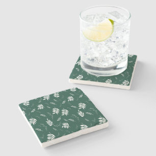 leaf pattern stone coaster