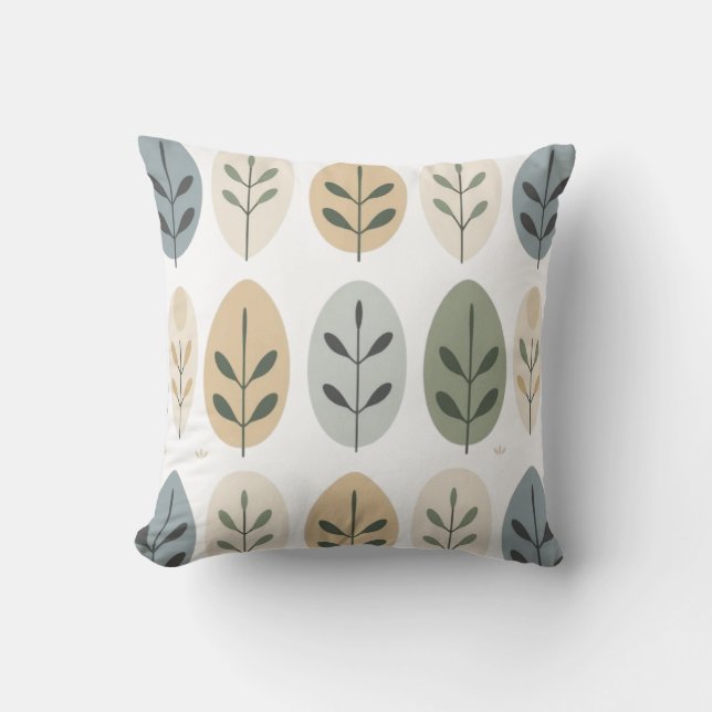 Leaf Pattern Throw Pillow (Front)