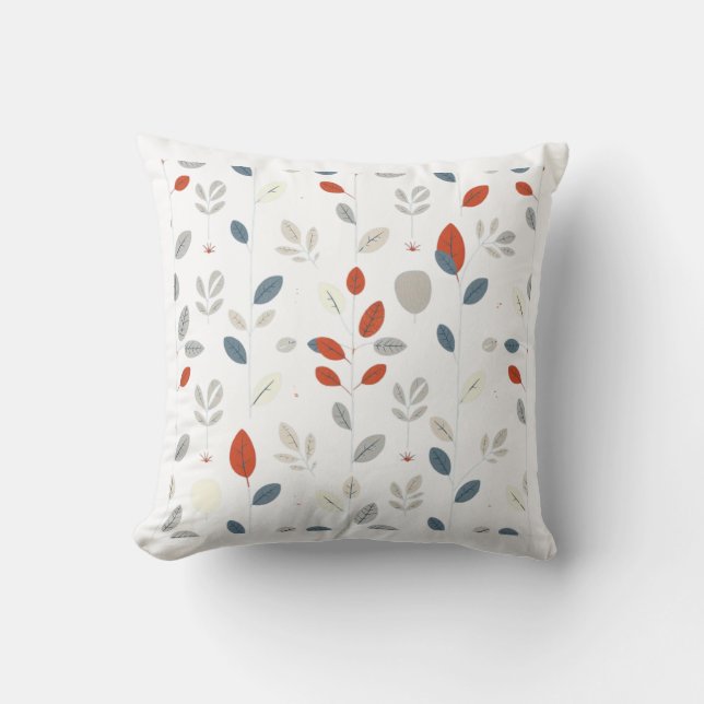 Leaf Pattern Throw Pillow (Front)