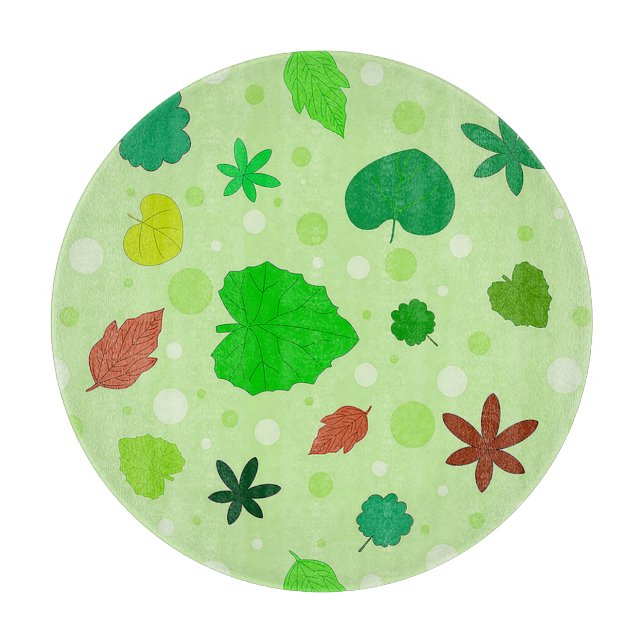 Leaf Pattern with Various Shapes and Colors Cutting Board (Front)
