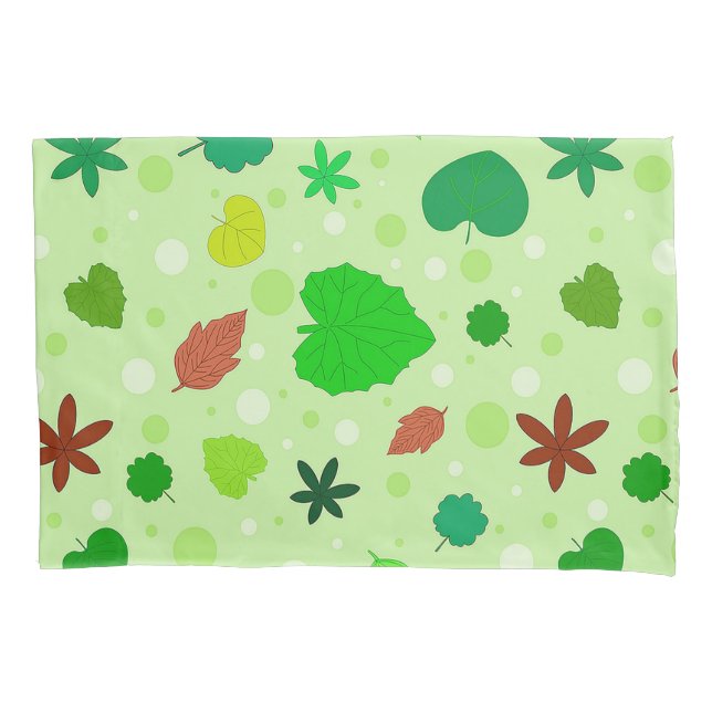 Leaf Pattern with Various Shapes and Colors Pillow Case (Front)