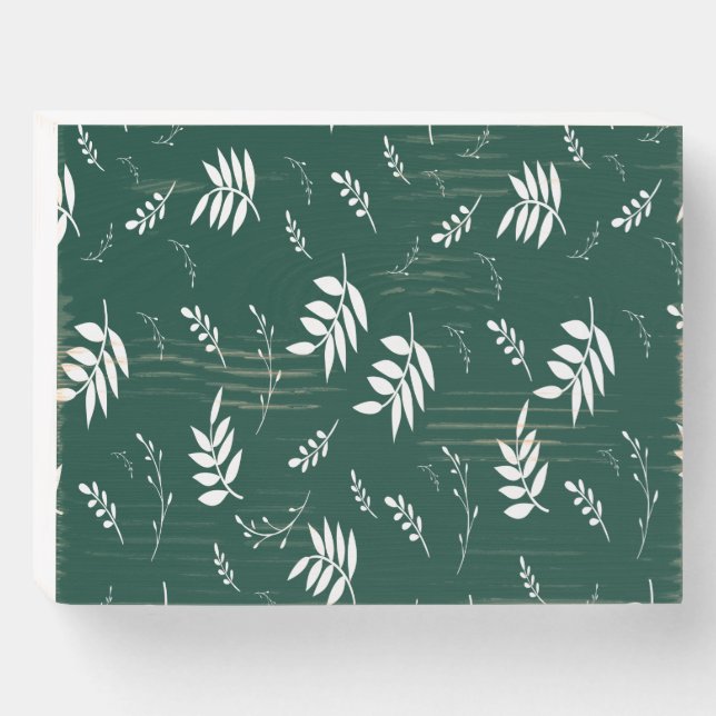 leaf pattern wooden box sign (Front Horizontal)
