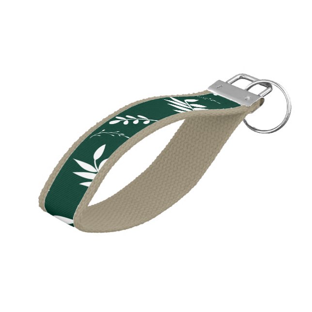 leaf pattern wrist keychain (Angled Up)