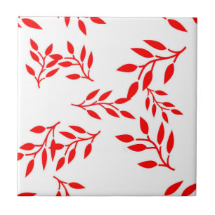 Leaf Patterned Ceramic Tile