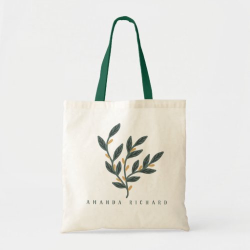 Leaf plant illustration tote bag