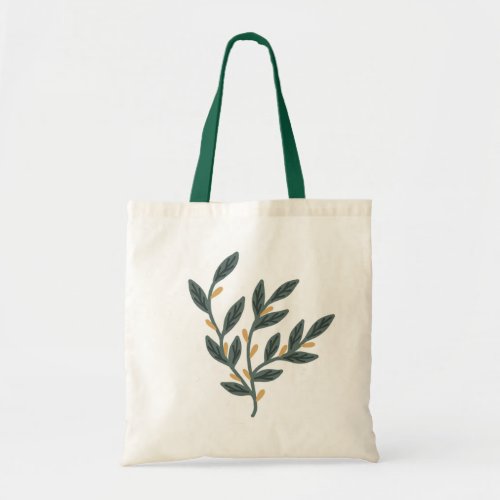 Leaf plant illustration tote bag