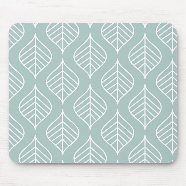Leaf Print Mousepad - Blue (Front)