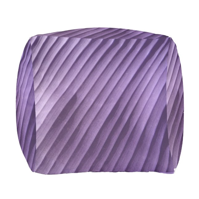 Leaf Purple Diagonal Outdoor Pouf (Front)