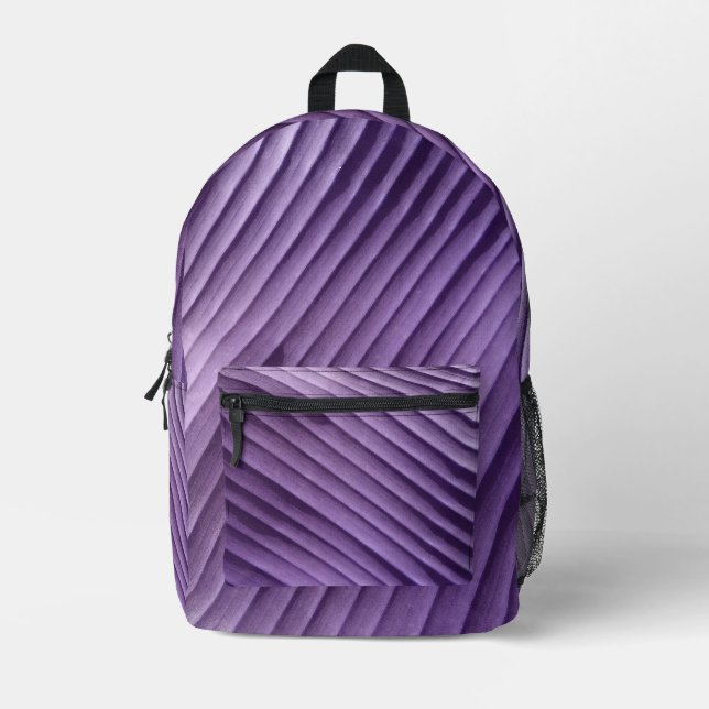 Leaf Purple Diagonal Print Cut Sew Bag (Front)