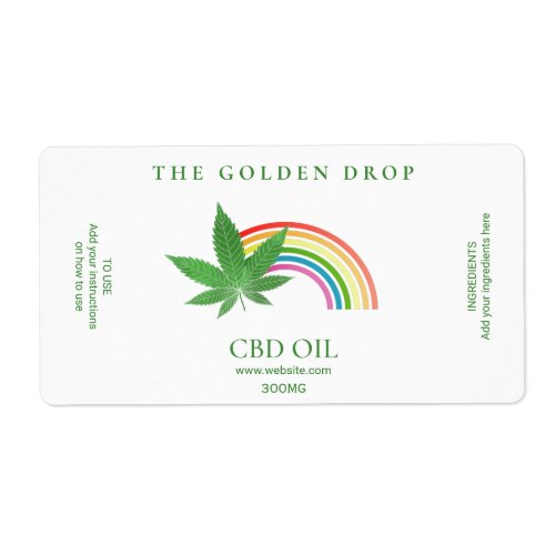 Leaf Rainbow White CBD Oil Labels