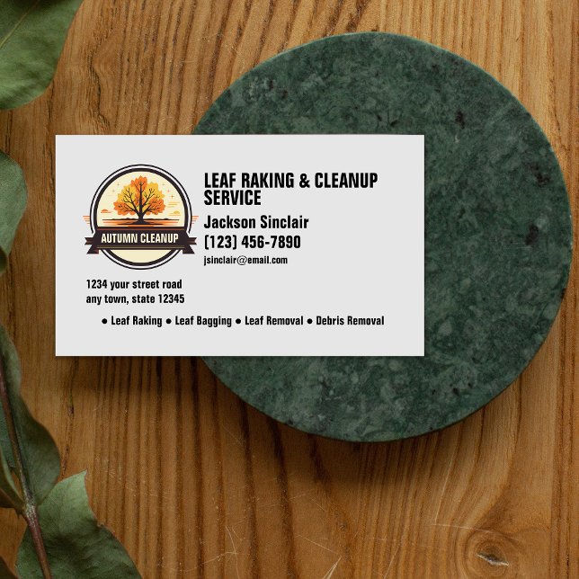 Leaf Raking and Cleanup Business Card (Creator Uploaded)