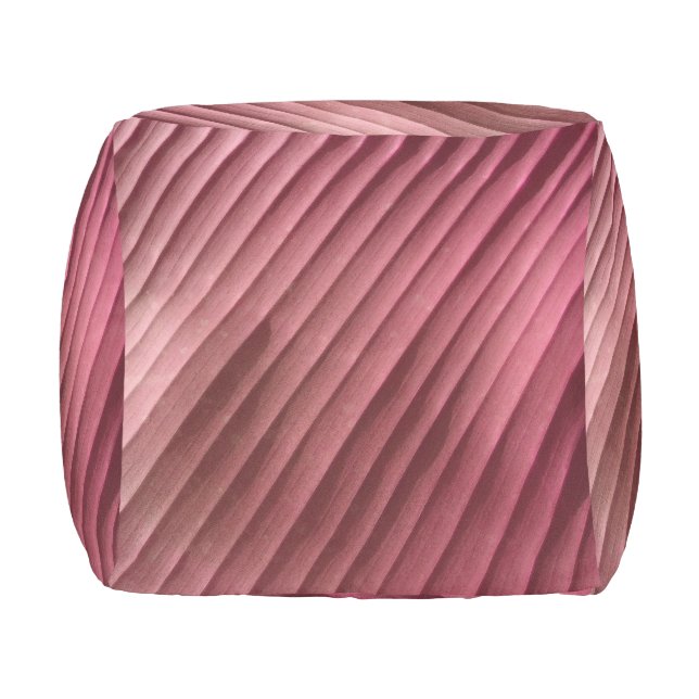 Leaf Red Diagonal Outdoor Pouf (Left)