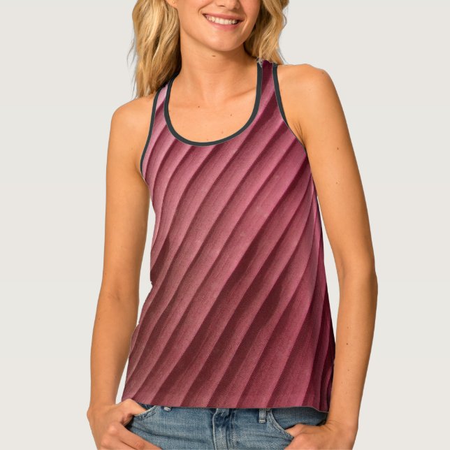 Leaf Red Diagonal Tank Top (Front)