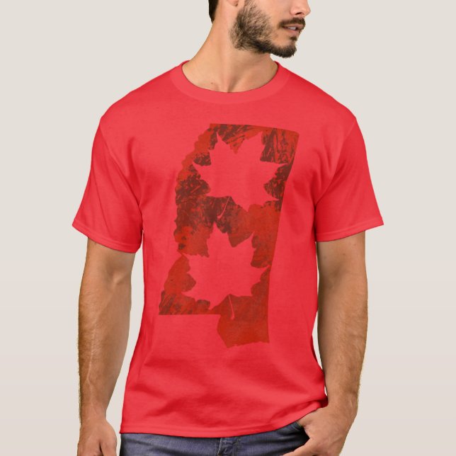 Leaf Red State Of Mississippi Oversized T-Shirt (Front)