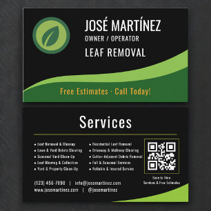 Leaf Removal QR Code Business Card
