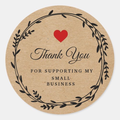 leaf round leaves Craft paper  thank you  Classic Round Sticker
