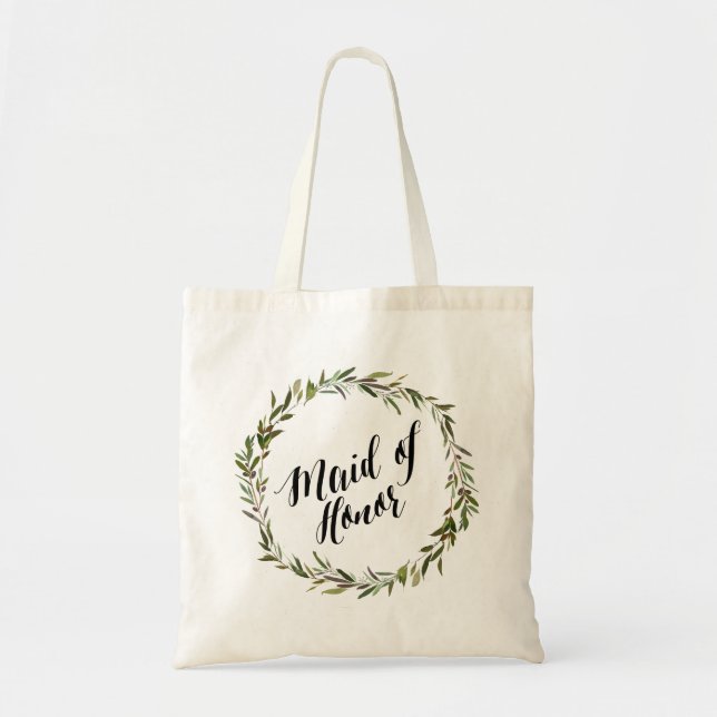 Leaf Script Tote | Maid of Honor Bag (Front)