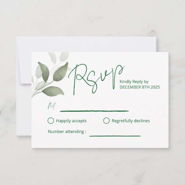 Leaf simple RSVP card (Front)