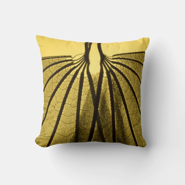 Leaf Skeleton Throw Pillow (Front)
