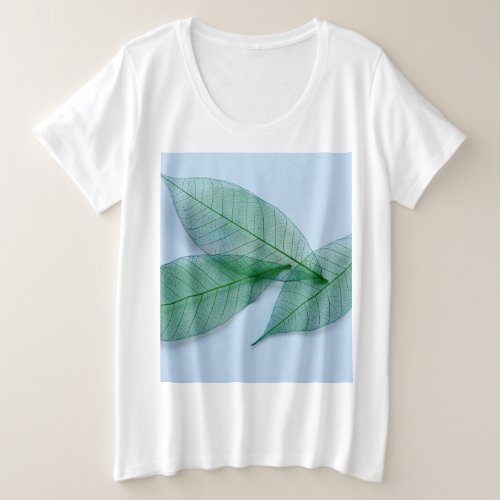Leaf skeletons with text space plus size T_Shirt