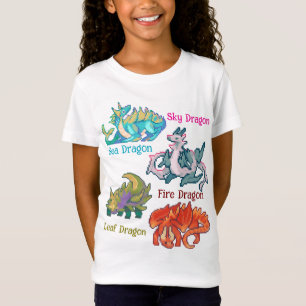 Leaf, sky, fire, sea Dragon pixel art T-Shirt