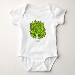 Leaf slug cartoon illustration baby bodysuit