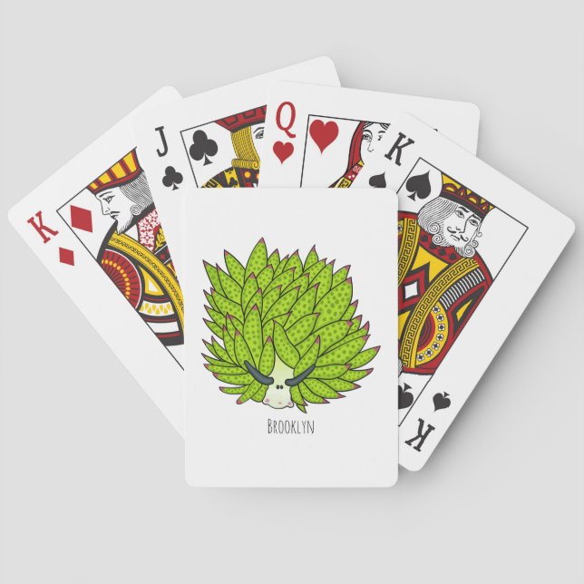 Leaf slug cartoon illustration poker cards (Back)