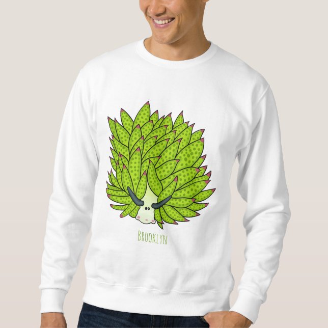 Leaf slug cartoon illustration sweatshirt (Front)
