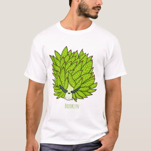 Leaf slug cartoon illustration T_Shirt