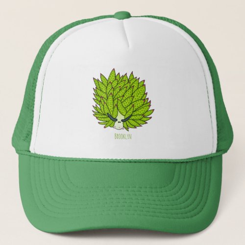 Leaf slug cartoon illustration trucker hat