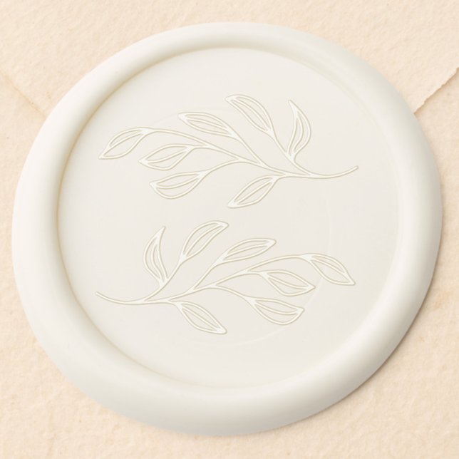 Leaf Sprig Foliage Wedding Elegant Botanical Wax Seal Sticker (Leafy sprig foliage modern wax seal sticker)