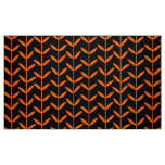 Leaf Stems - Orange on Black Fabric