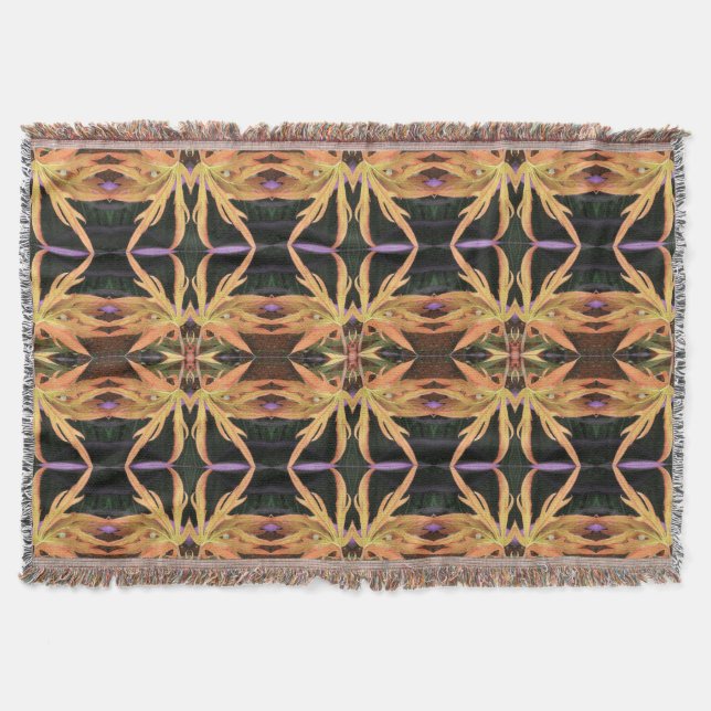 Leaf Study Pattern Throw Blanket (Front)