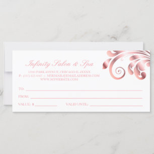 Leaf Swirl Nail Salon Gift Certificate Pink