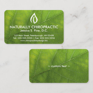 Leaf Texture/Logo Chiropractic Business Cards