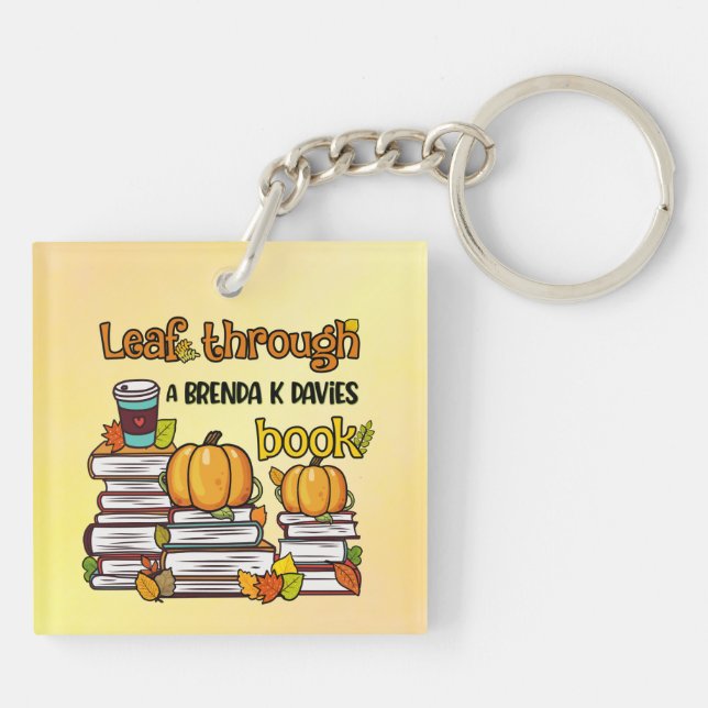Leaf Through A Brenda K Davies Book Keychain (Back)